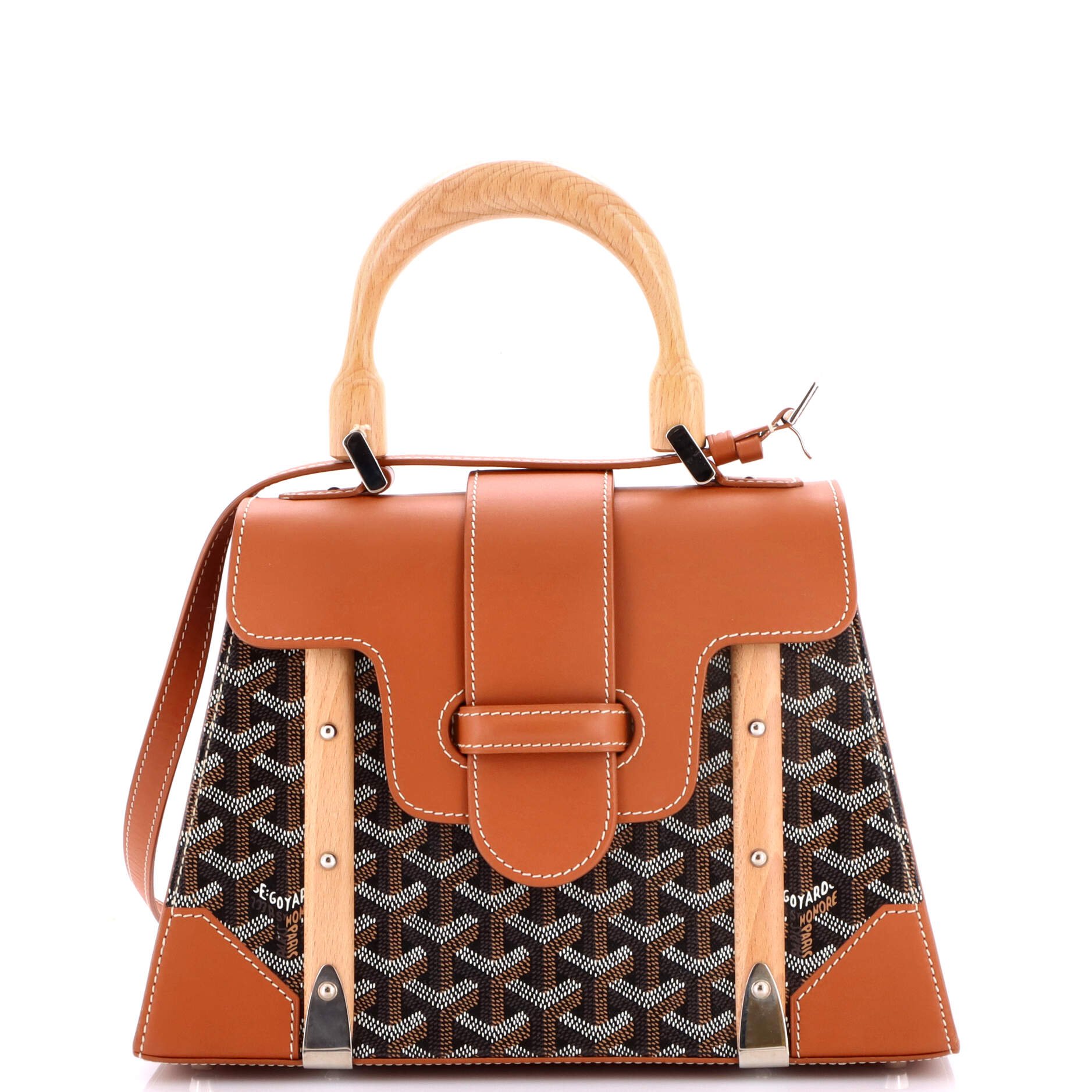 Saigon Top Handle Bag Coated Canvas with Leather PM