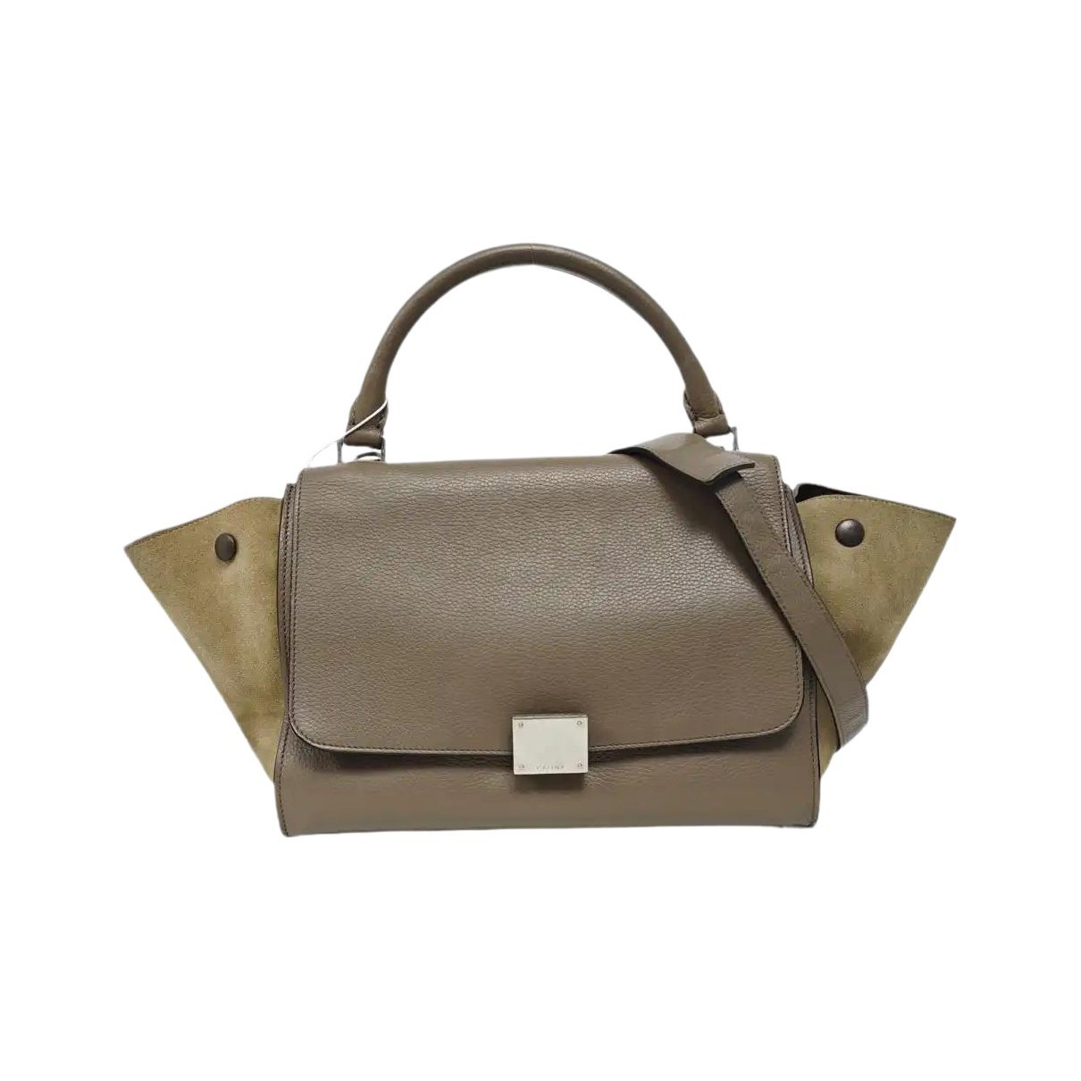 Trapèze leather handbag