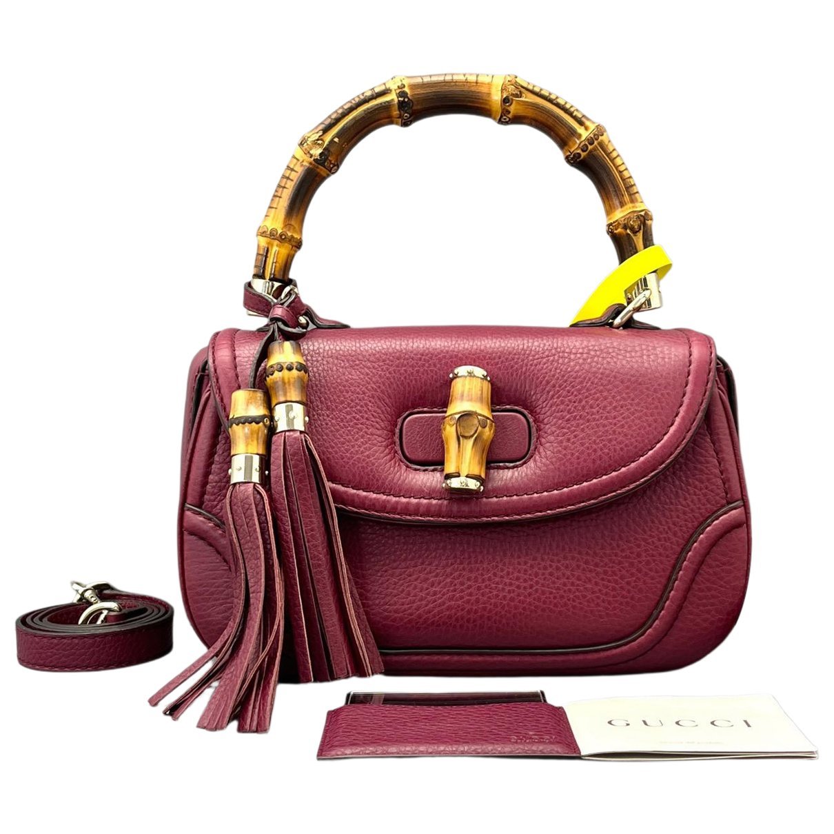 Bamboo Convertible Satchel leather handbag