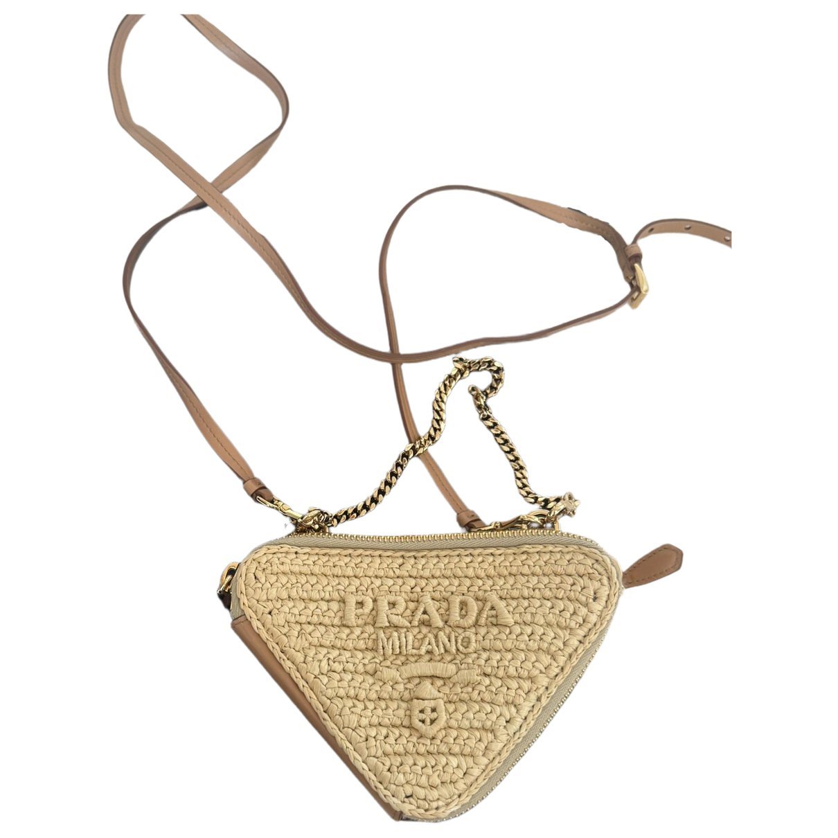 Triangle leather clutch bag