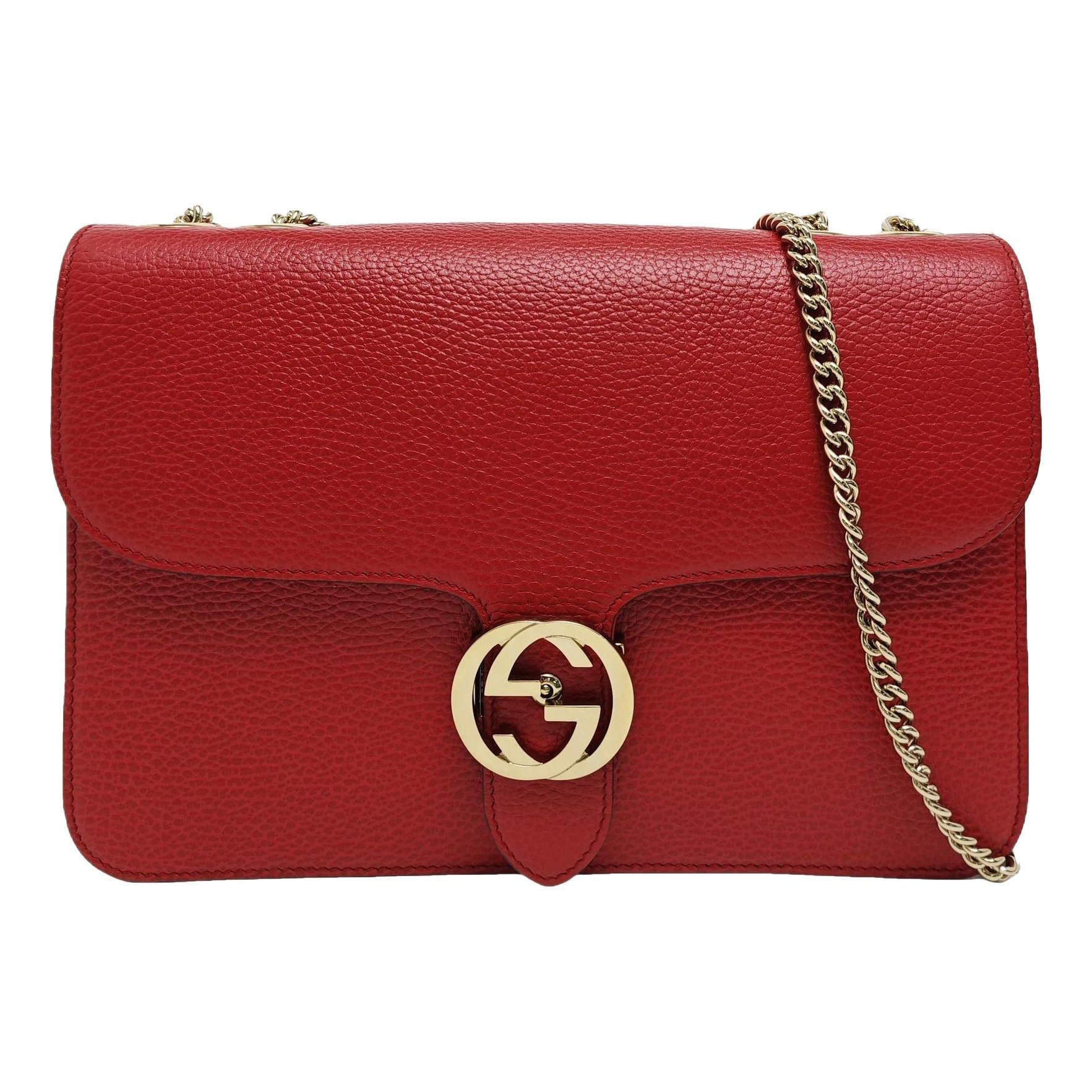 Interlocking leather crossbody bag