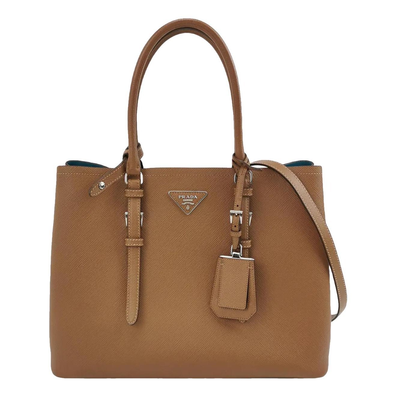 Double leather crossbody bag