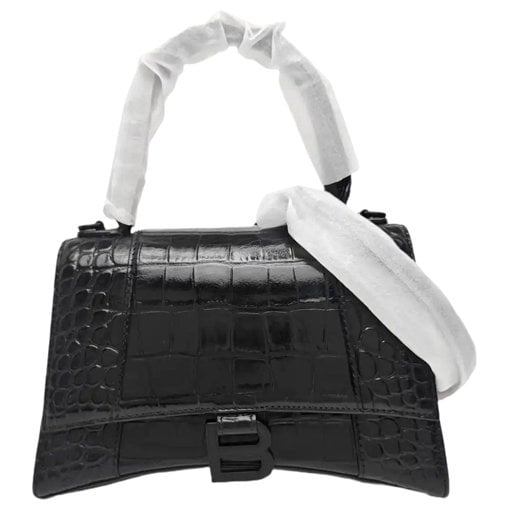 Hourglass leather handbag