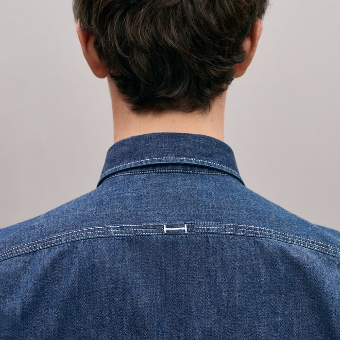 Indigo Lavé Straight Cut Denim Shirt