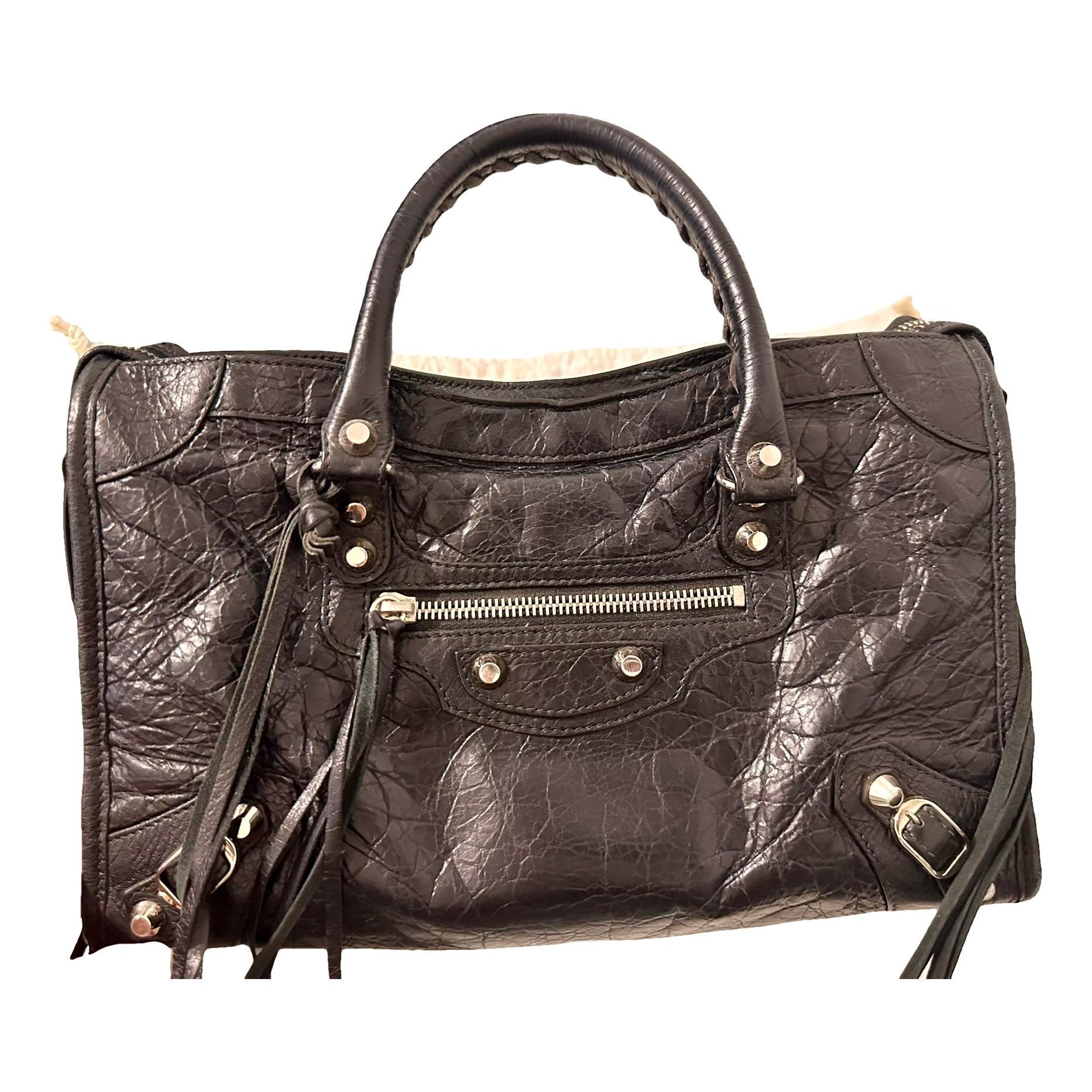 City leather handbag