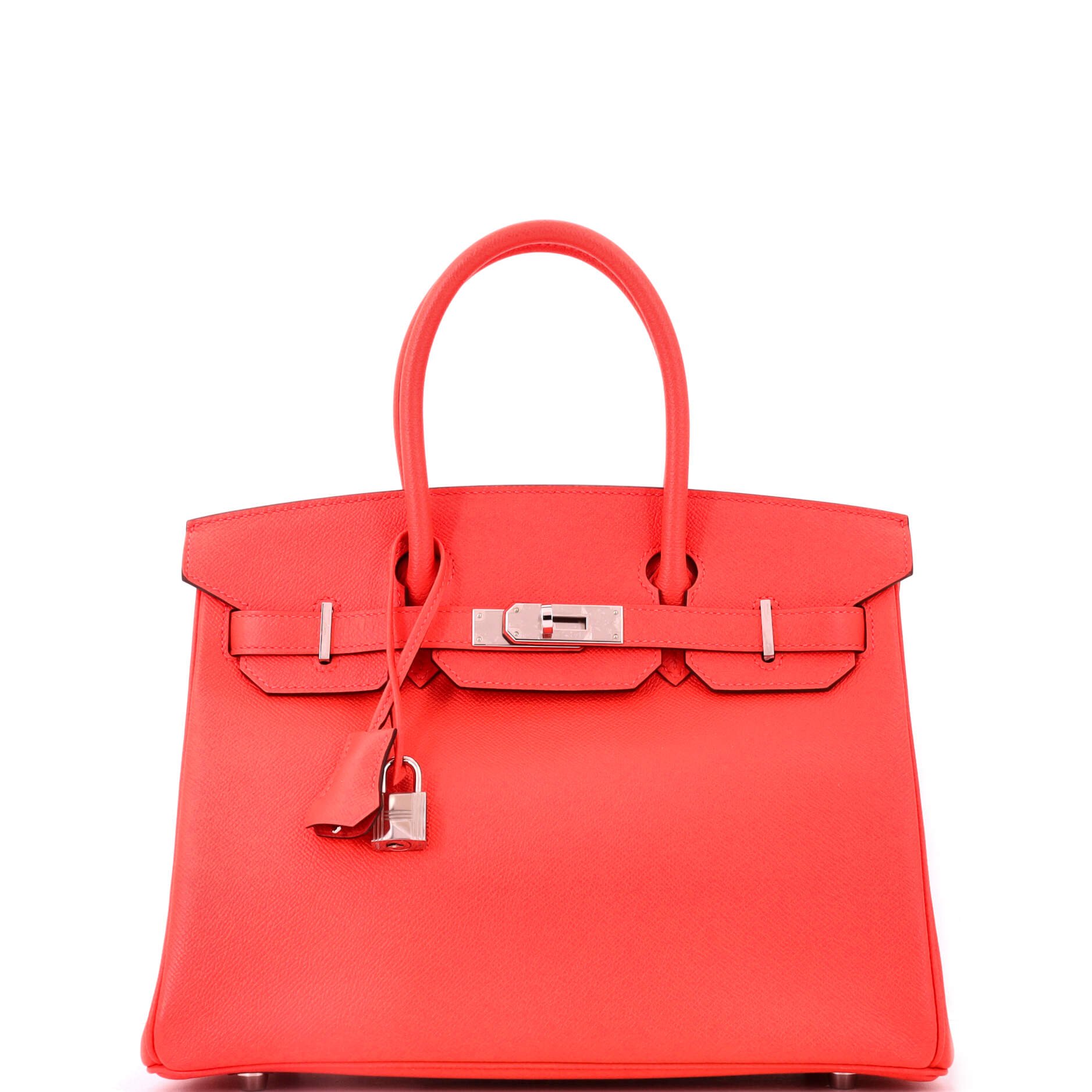 Birkin Handbag Rouge Pivoine Epsom with Palladium Hardware 30