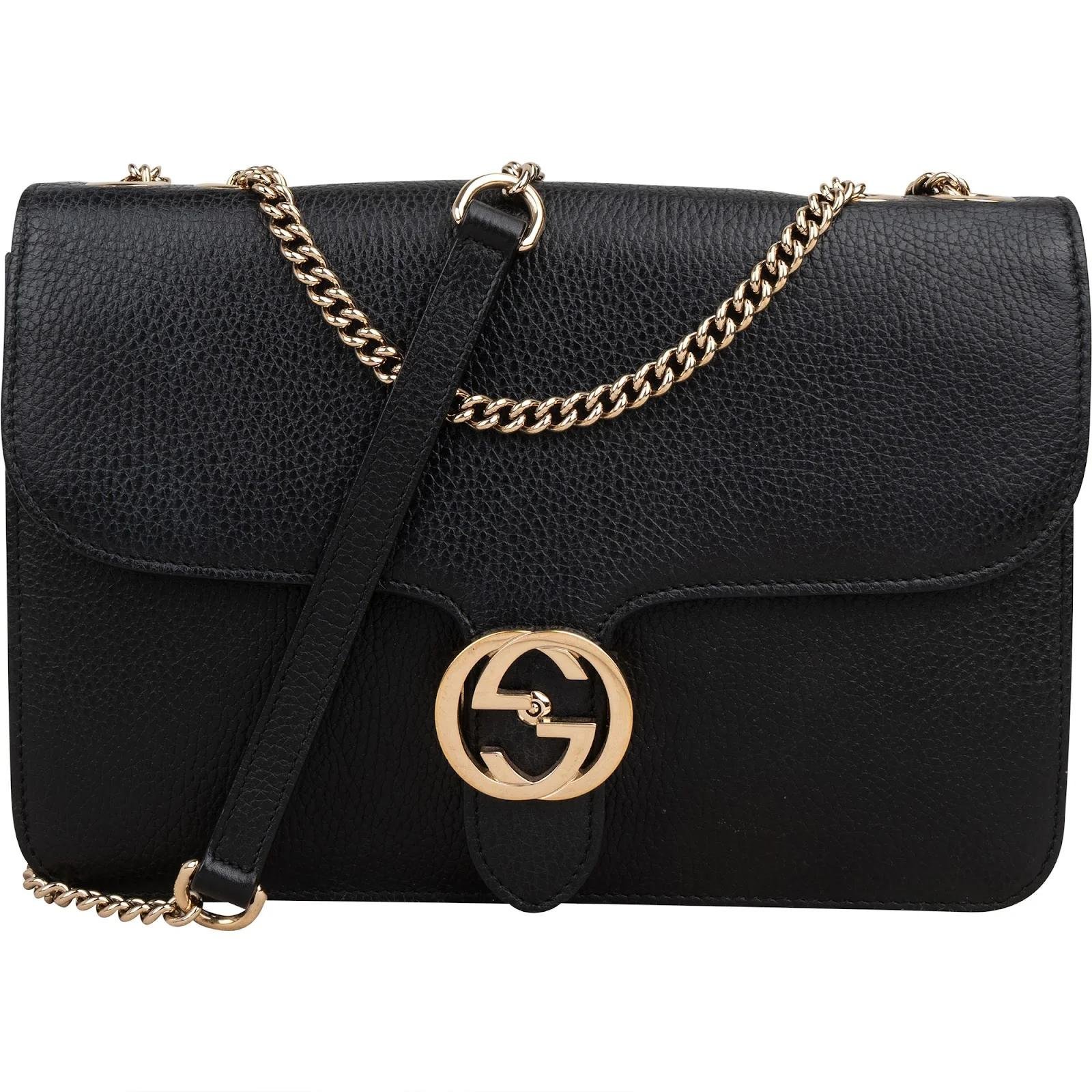Interlocking leather crossbody bag