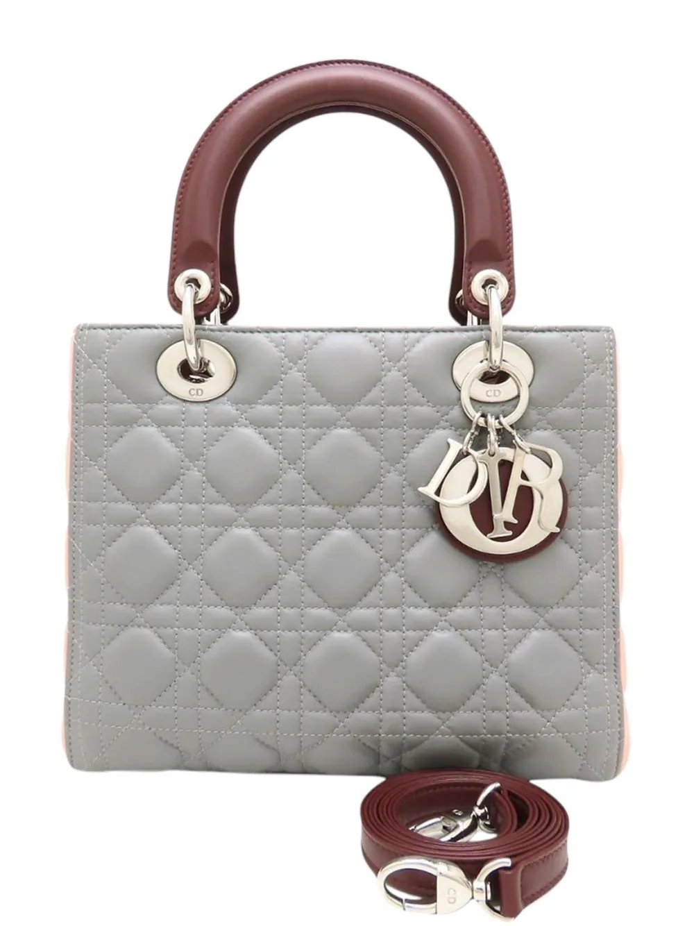 2000-2026 Medium Tricolor Lambskin Cannage Lady Dior satchel