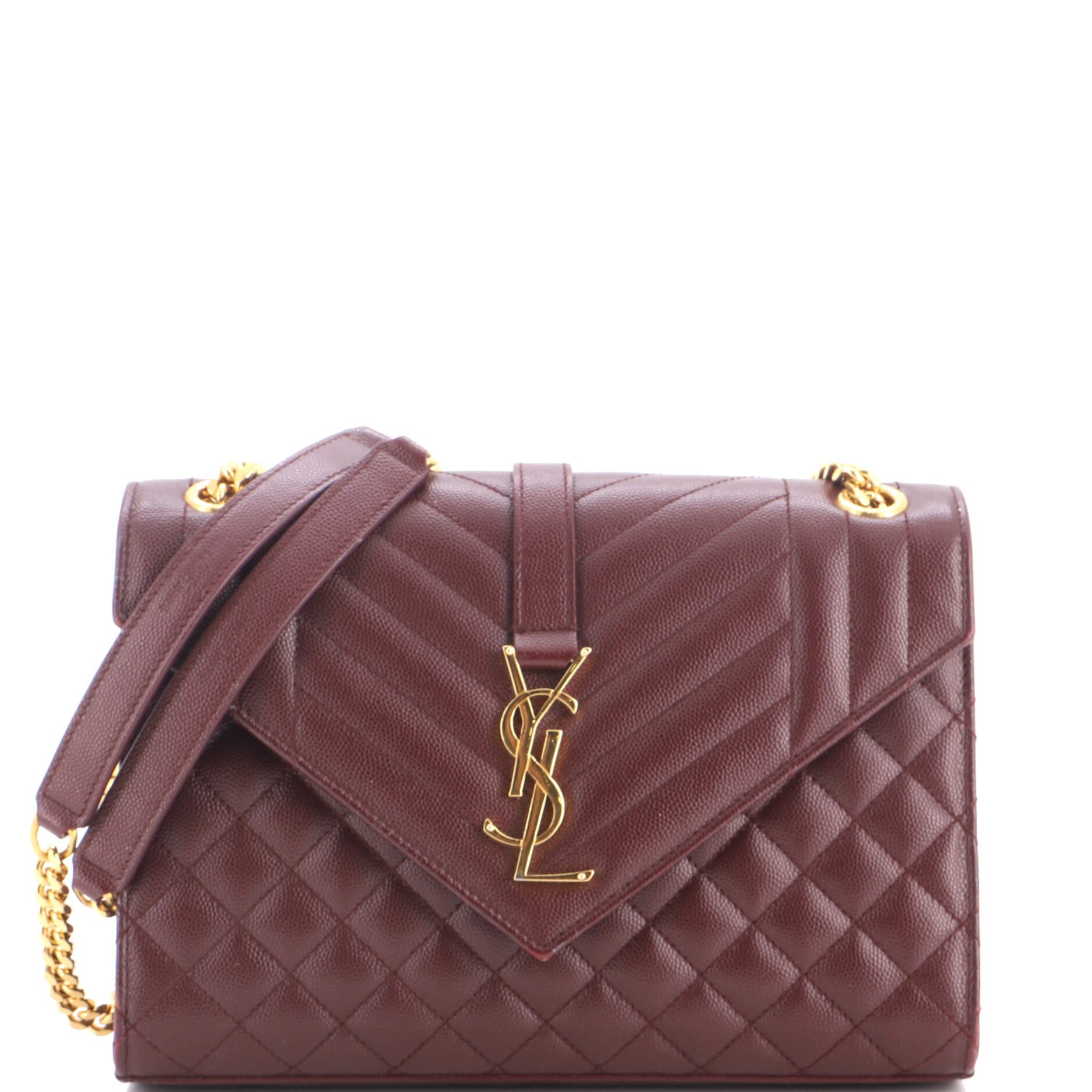 Classic Monogram Envelope Satchel Mixed Matelasse Leather Medium