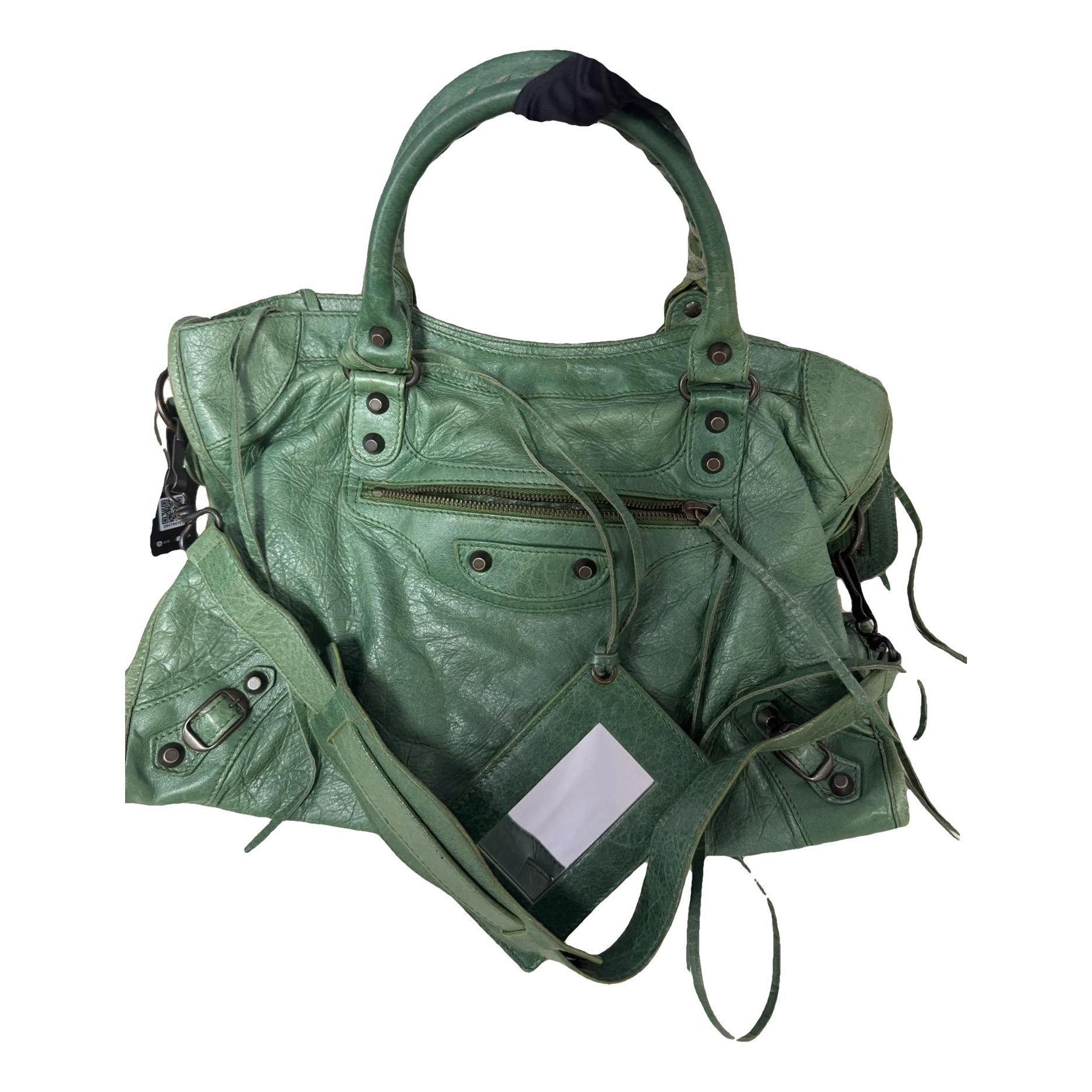 City leather handbag