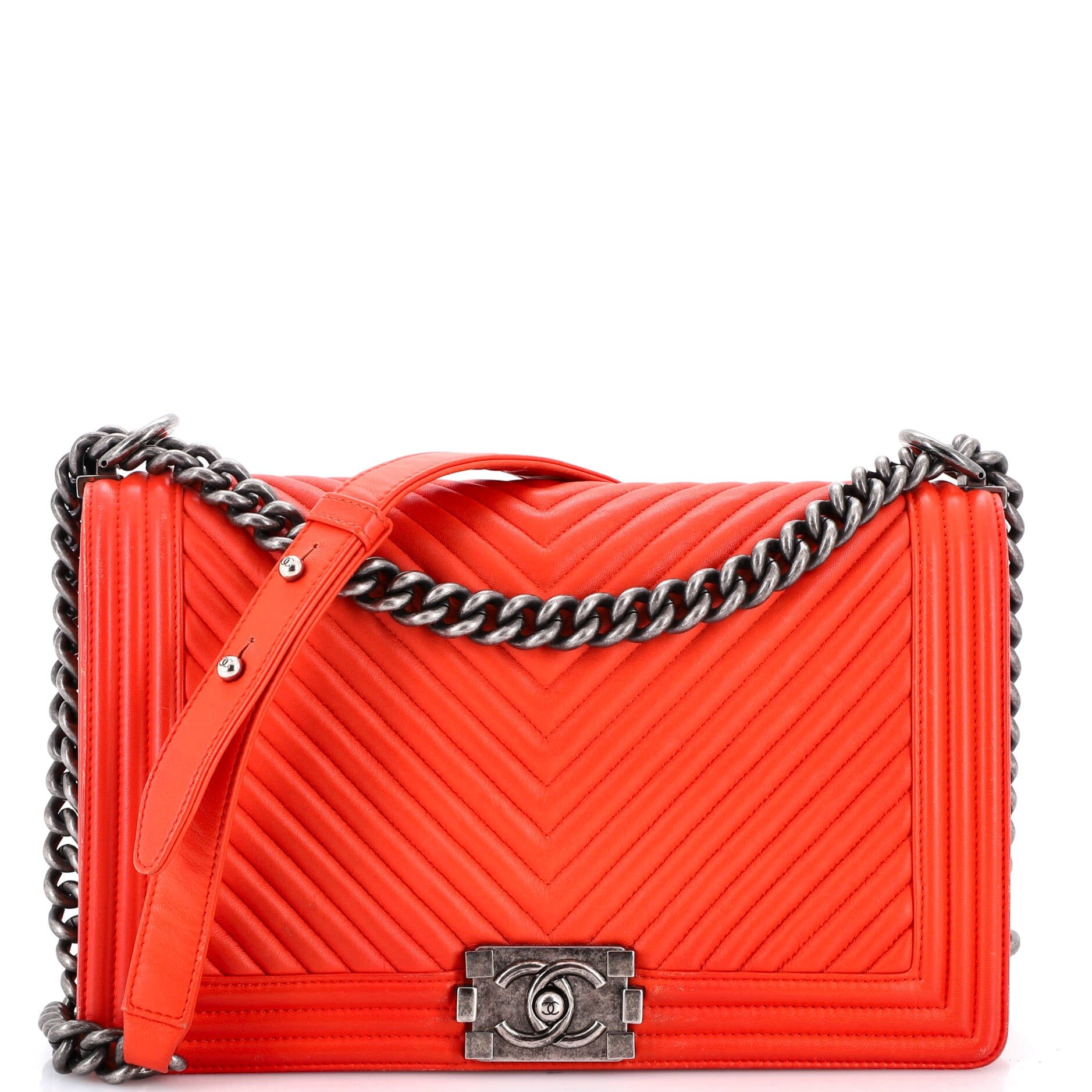 Boy Flap Bag Chevron Calfskin New Medium