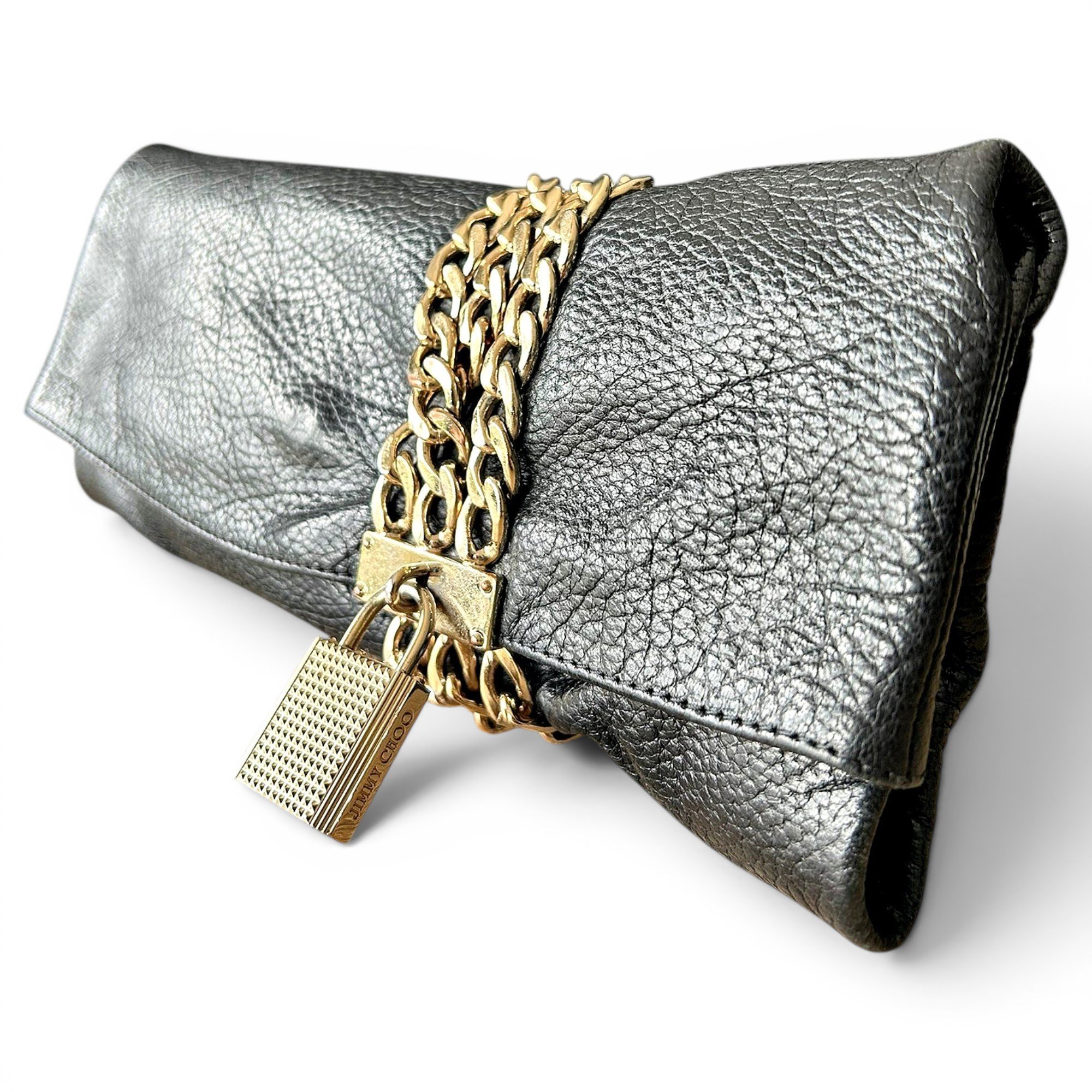 Chandra leather clutch bag