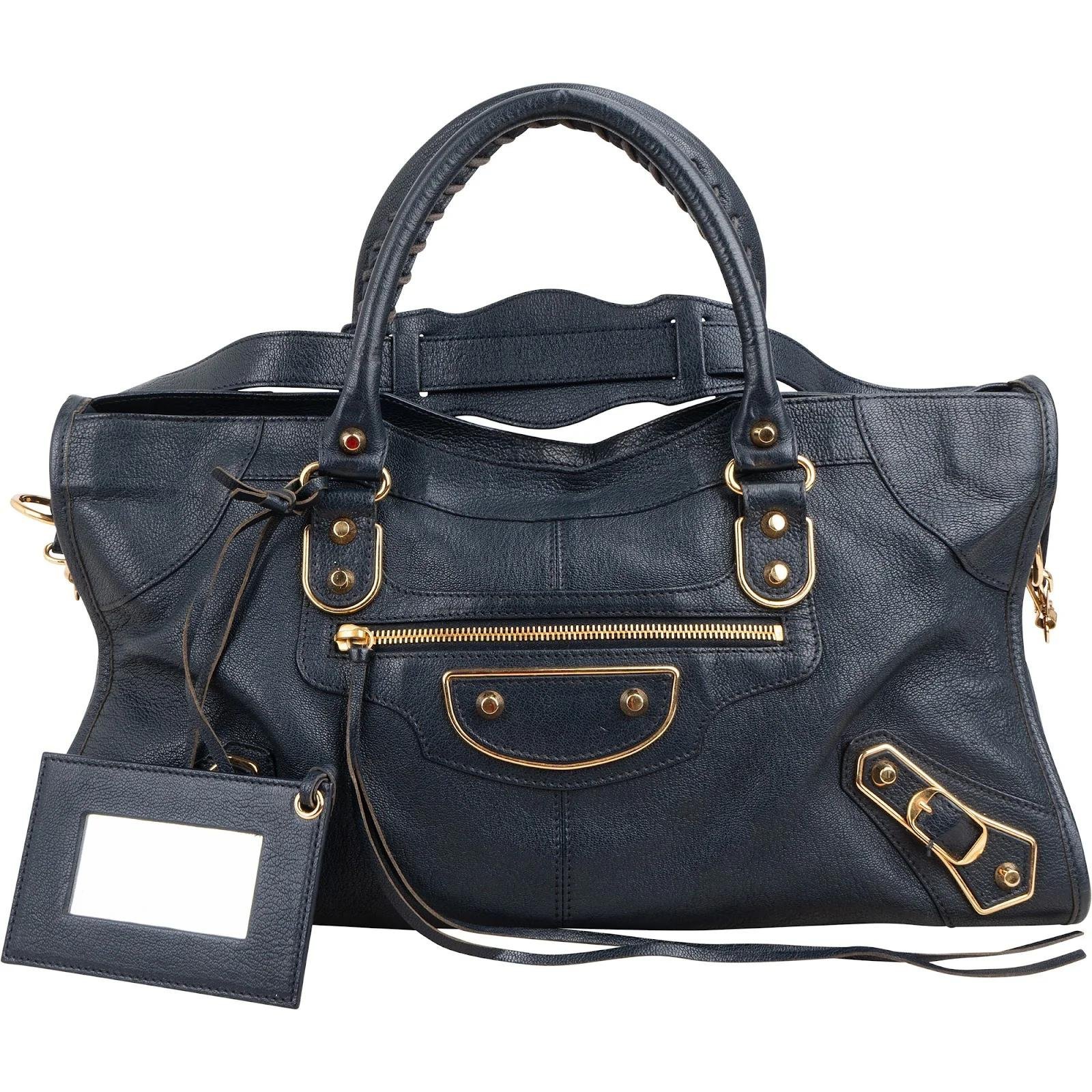 City leather handbag