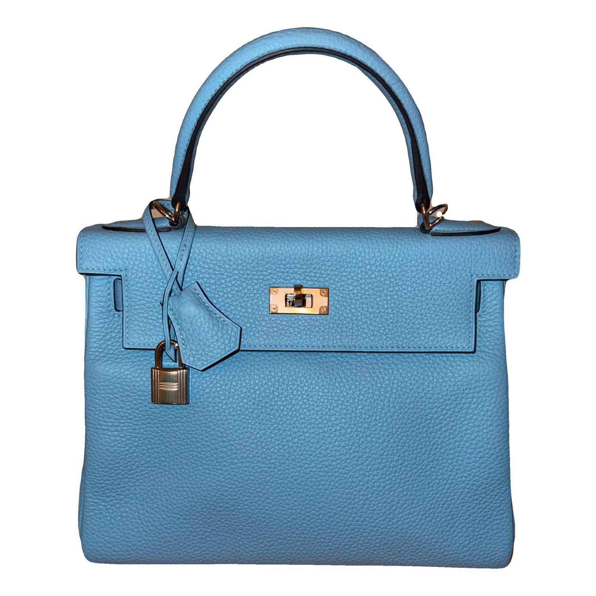 Hermes Kelly 28 Handbag Blue Du Nord Clemence Leather 2021
