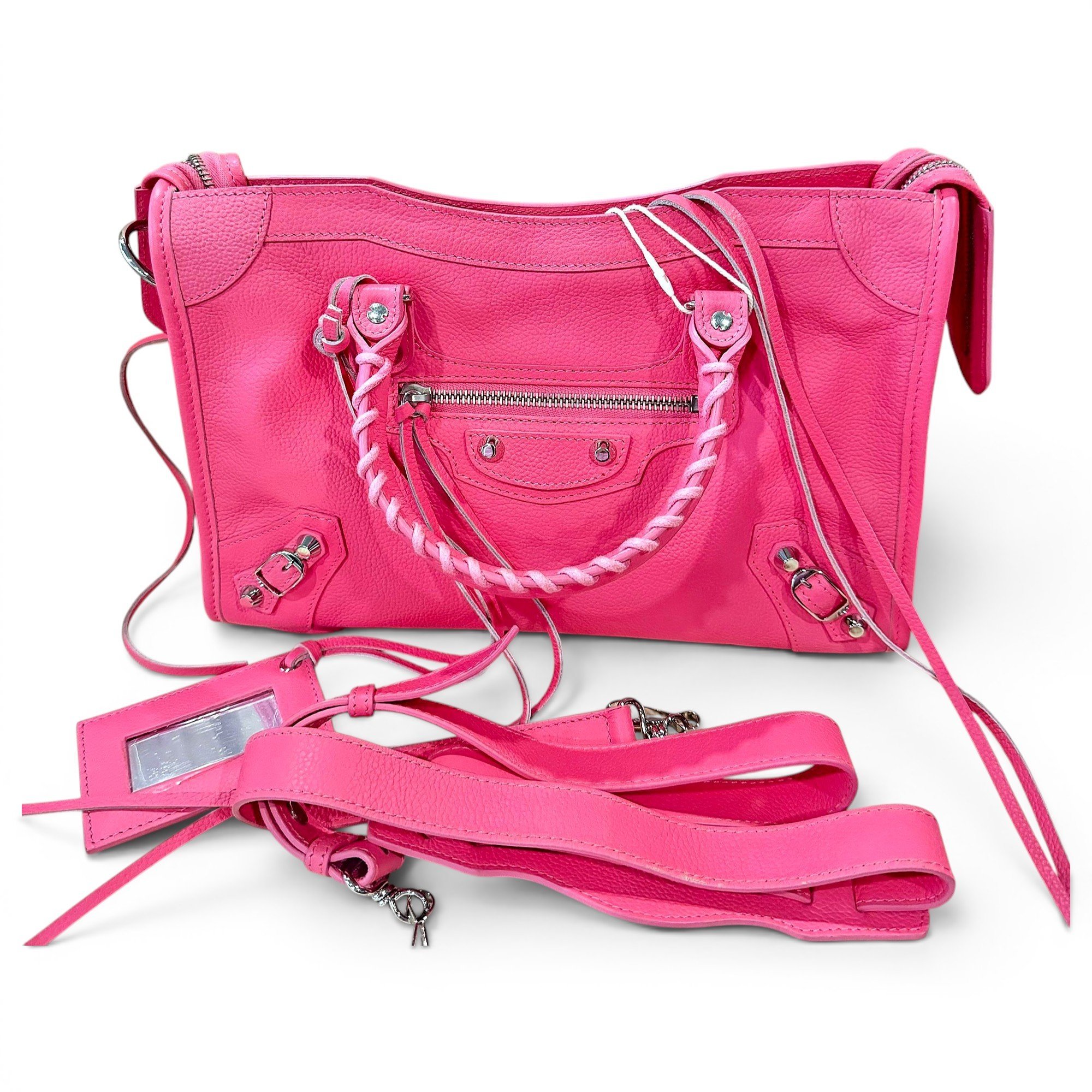 City leather handbag