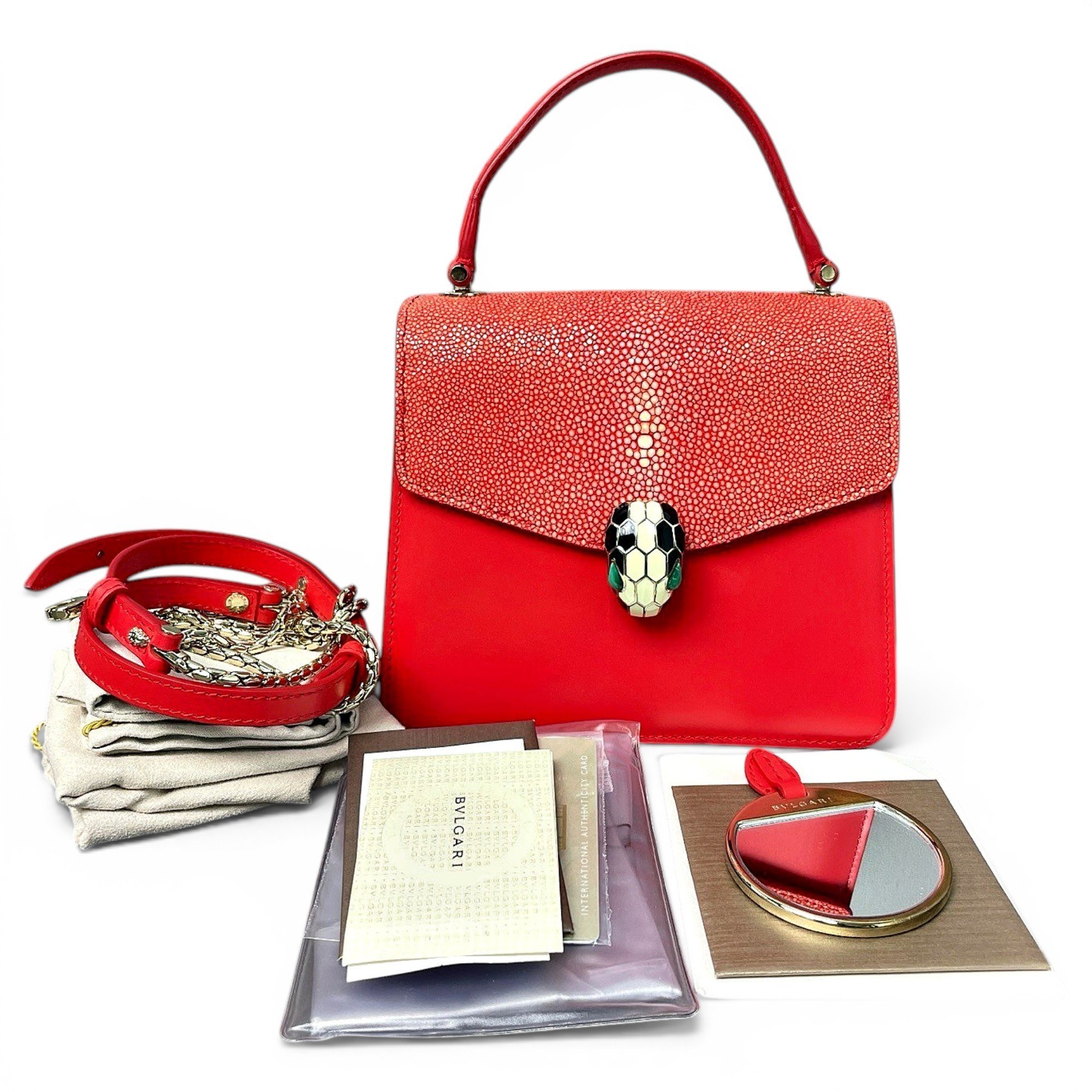Serpenti leather handbag