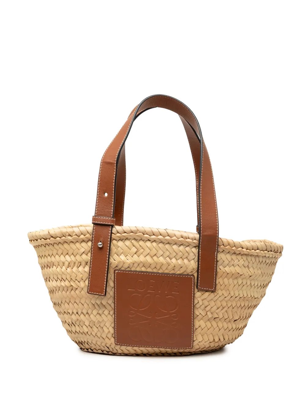 2019 Small Raffia Anagram Basket tote bag