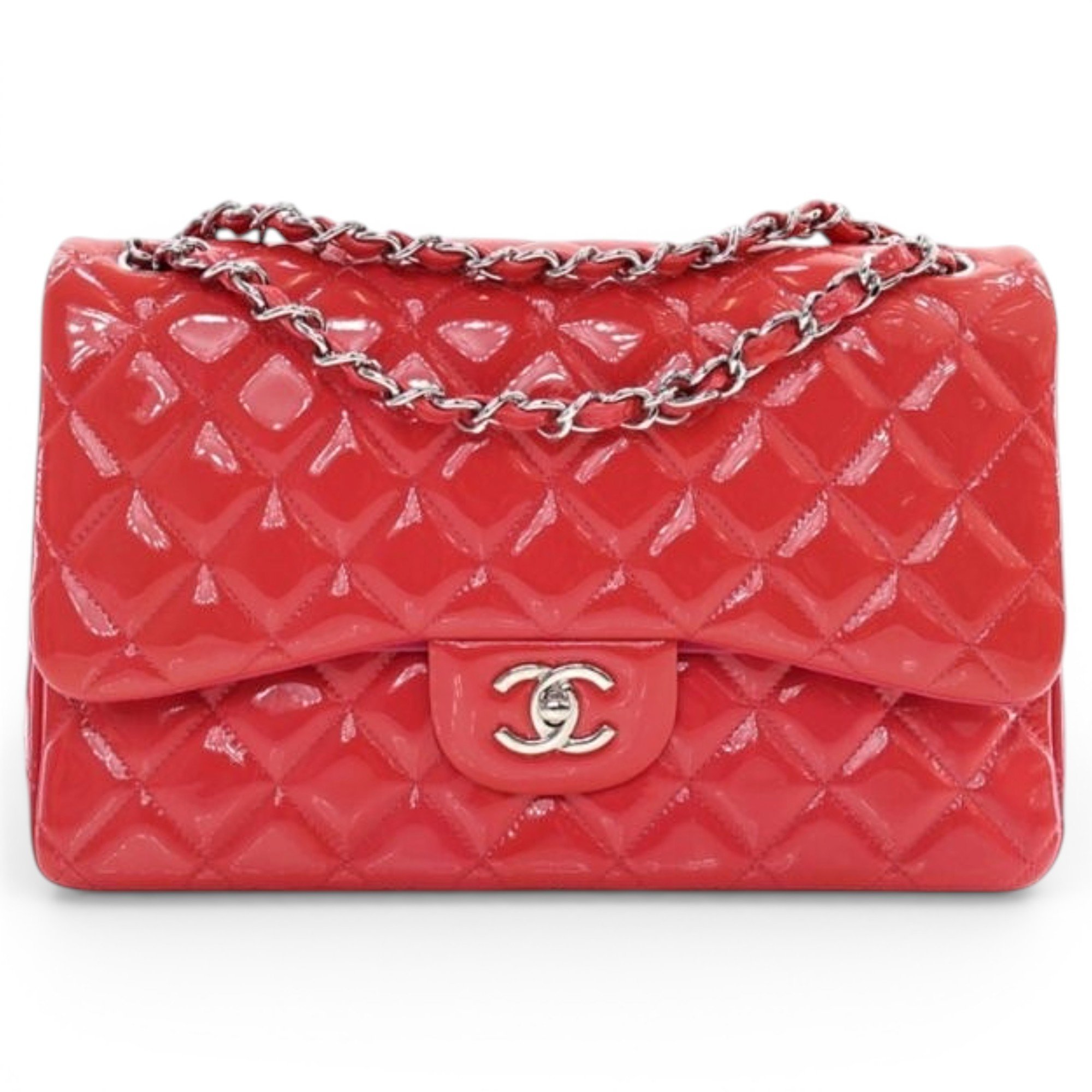 Patent leather handbag