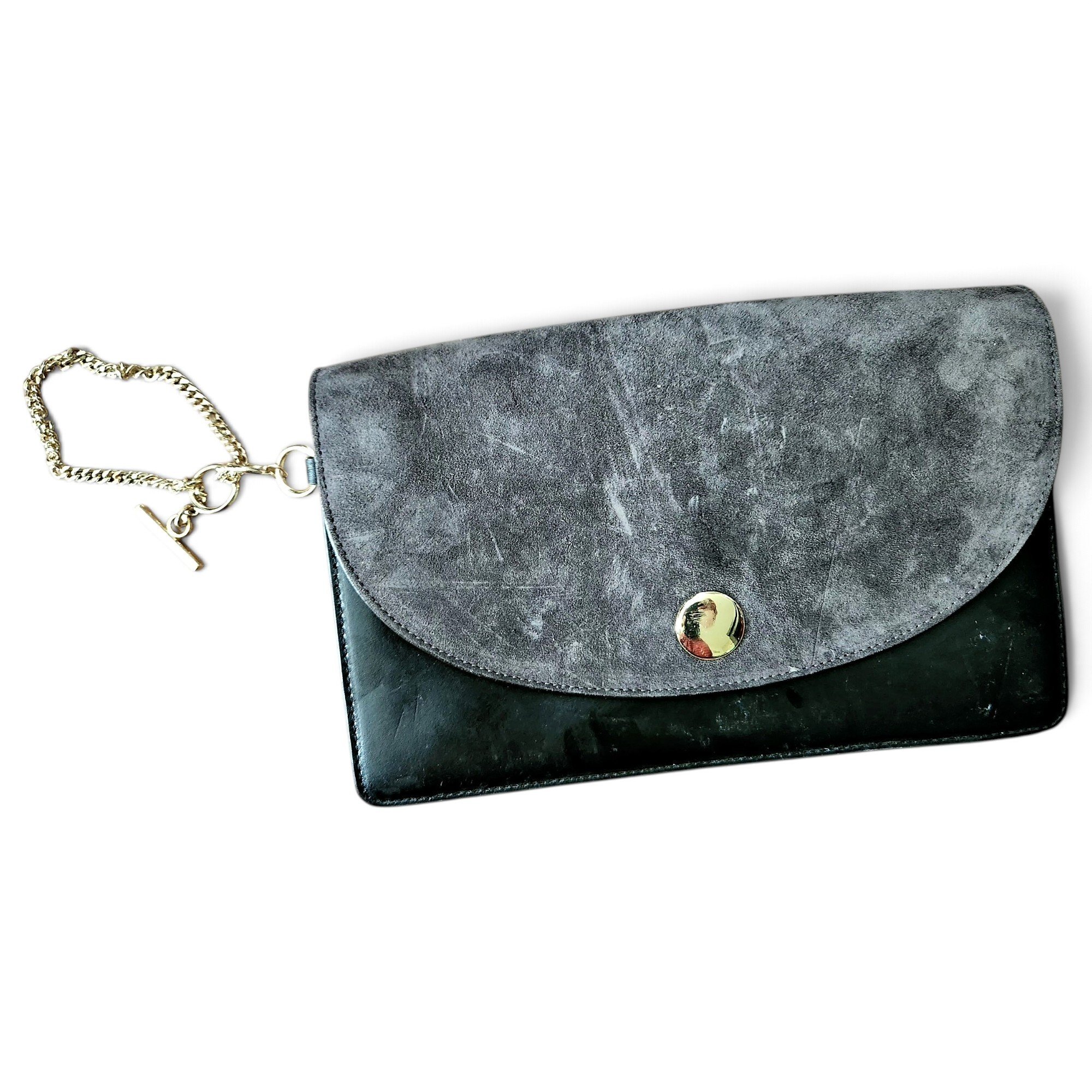 Leather clutch bag