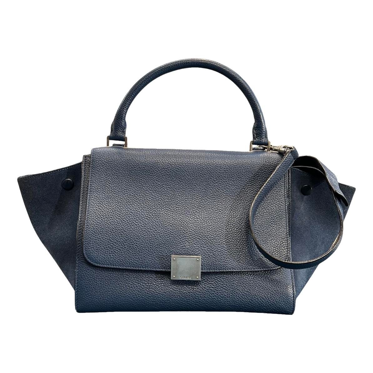 Trapèze leather handbag