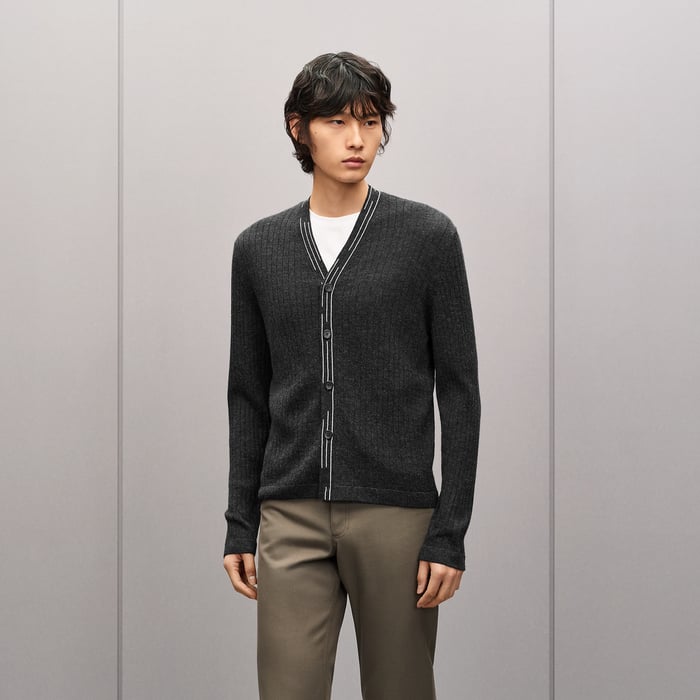 Anthracite "Detail Etriviere Alpaga" Cardigan