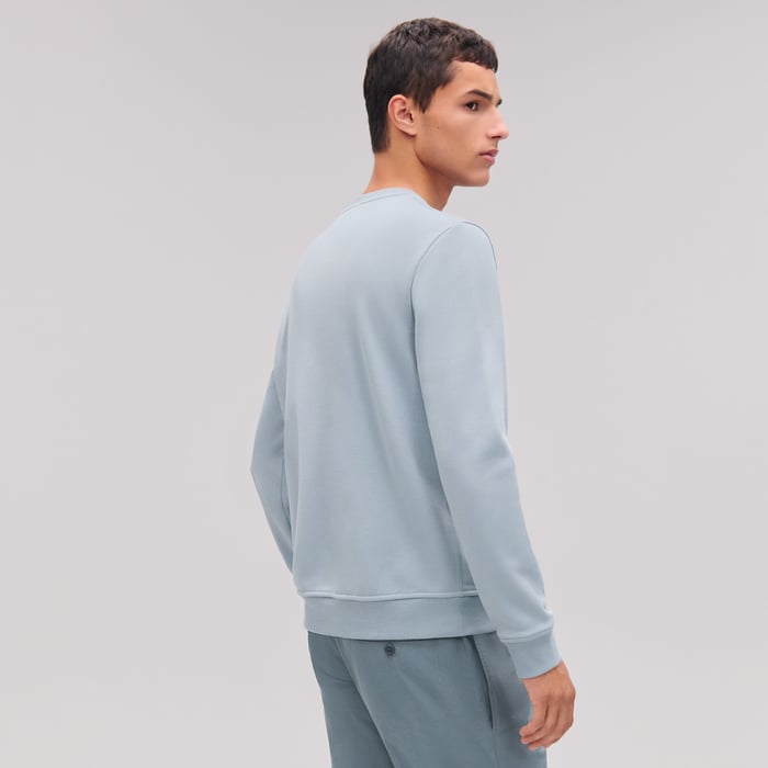 Bleu Glacier Crewneck Sweater With Clou De Selle Detail