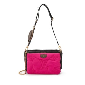 Louis Vuitton Pink and Black Monogram Econyl Nylon Maxi Multi Pochette Gold Hardware, 2021