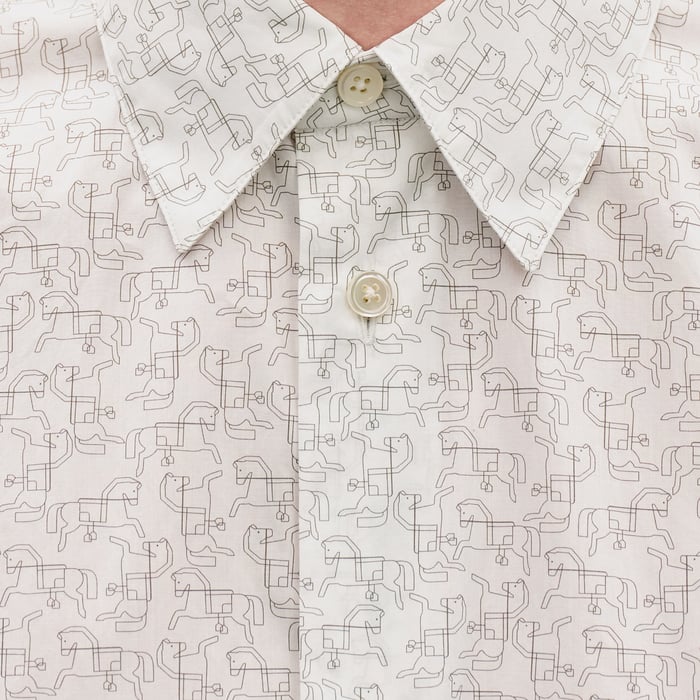 Blanc "Quadrigalop" Straight Cut Shirt With Louis Collar
