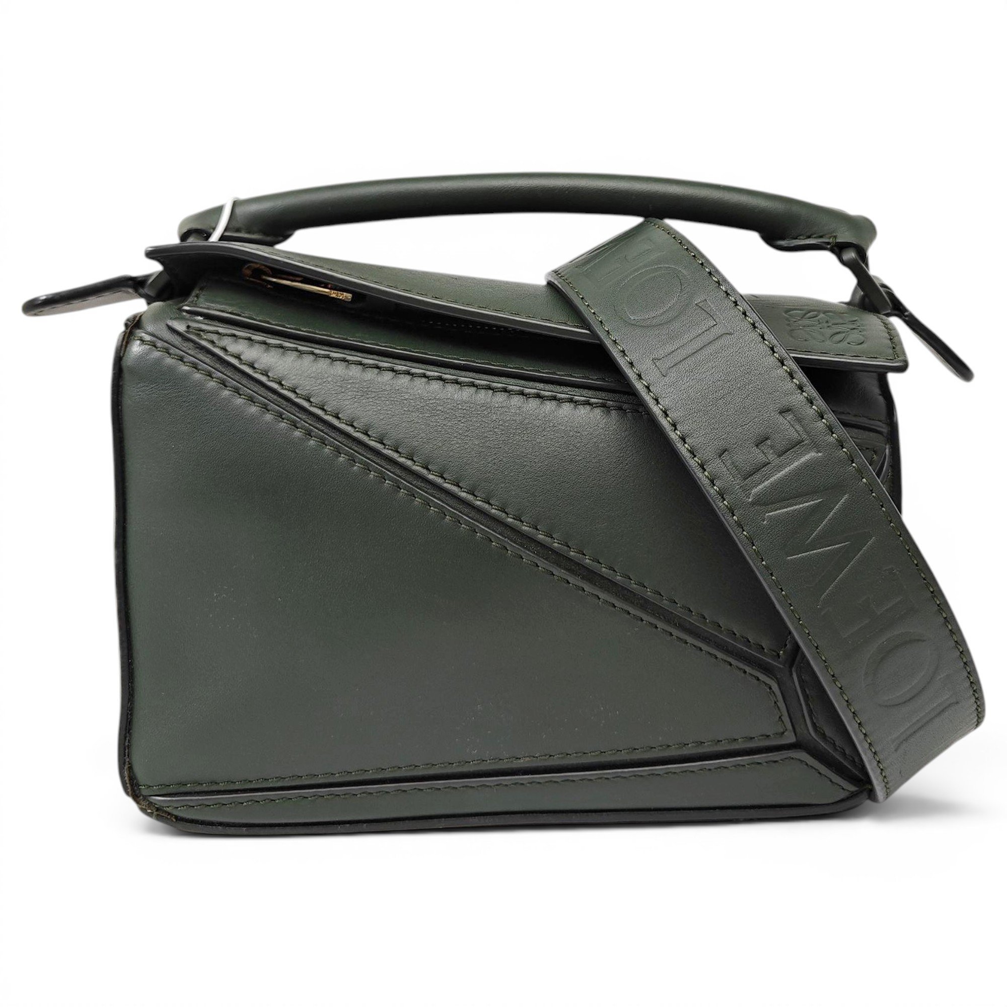 Puzzle leather handbag
