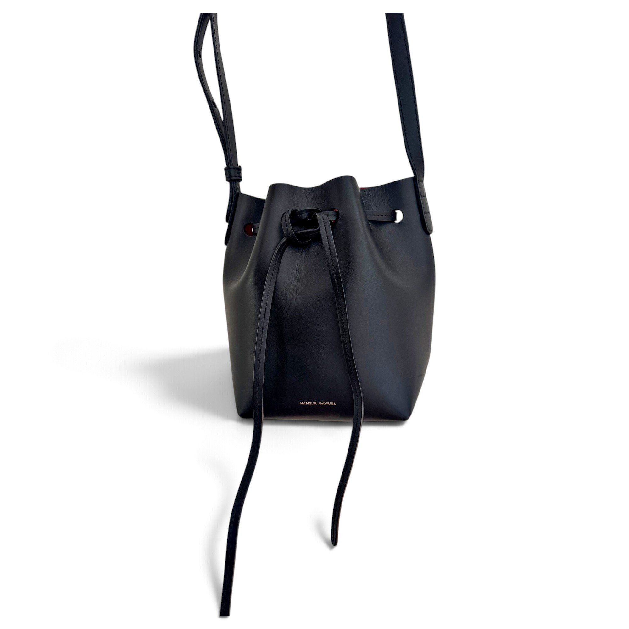 Bucket leather handbag