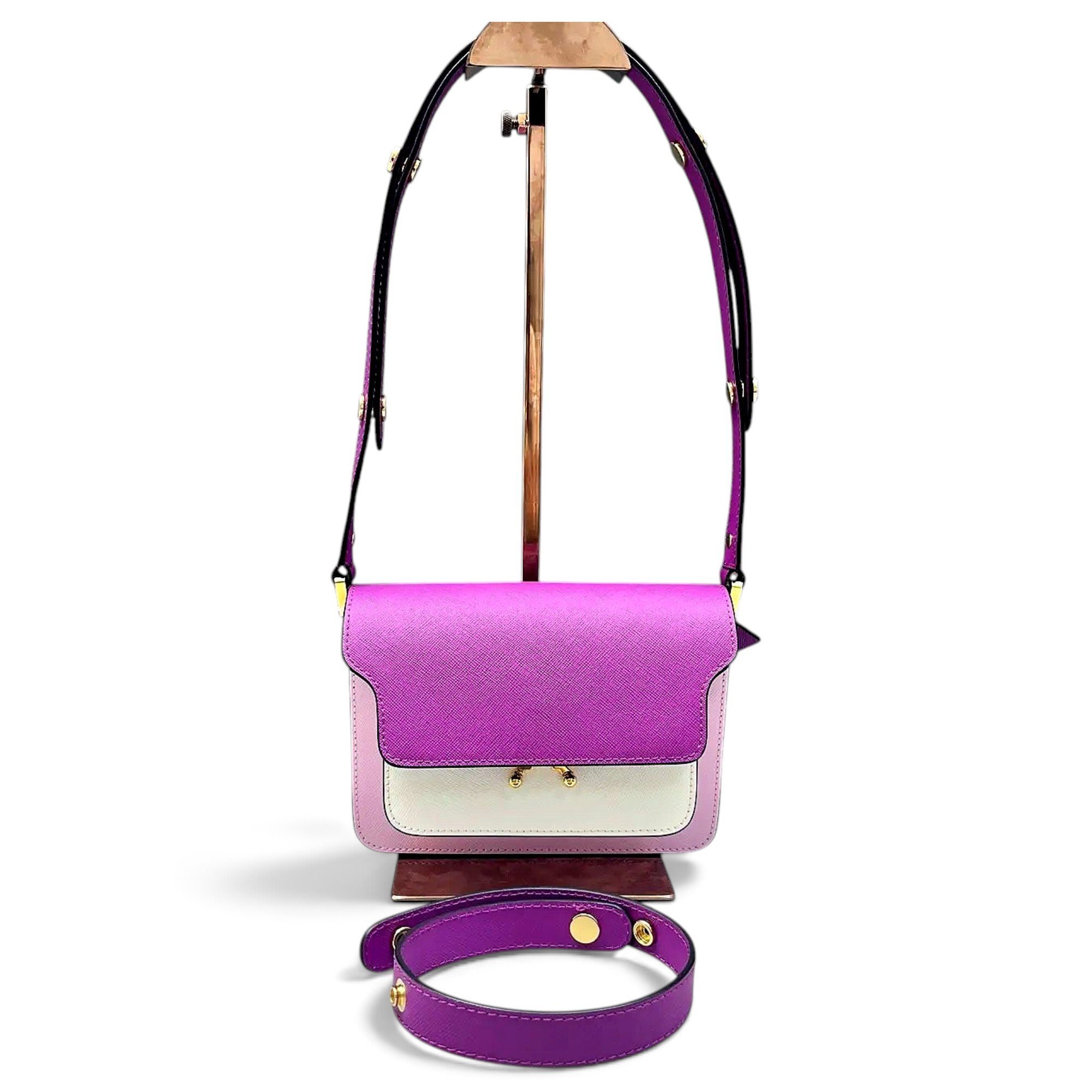 Trunk leather crossbody bag