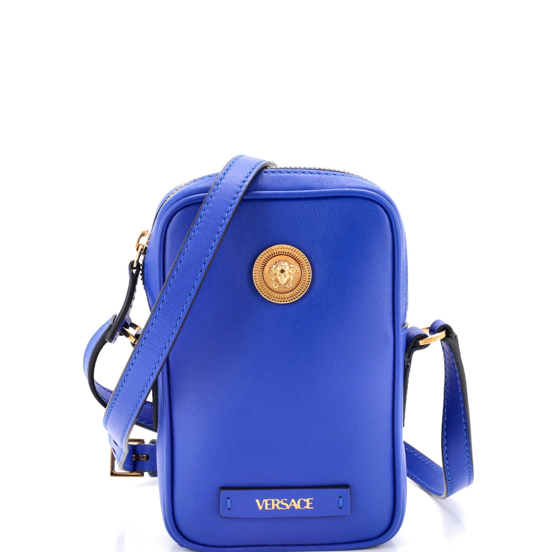 Medusa Biggie Pouch Crossbody Bag Leather Micro