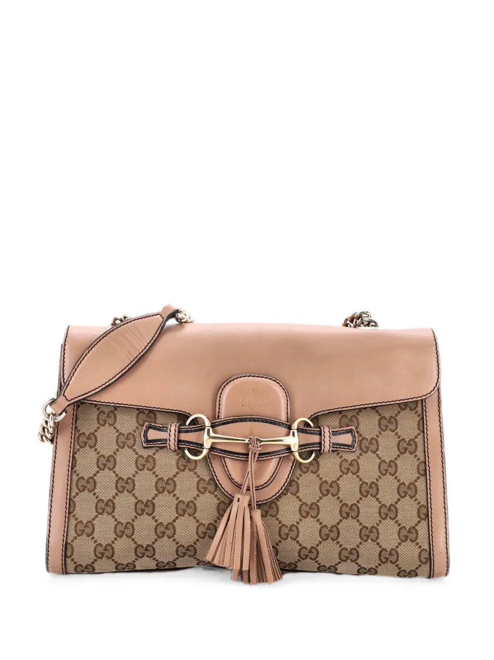 Emily Chain Flap GG Canvas and Leather Medium shoulder bag