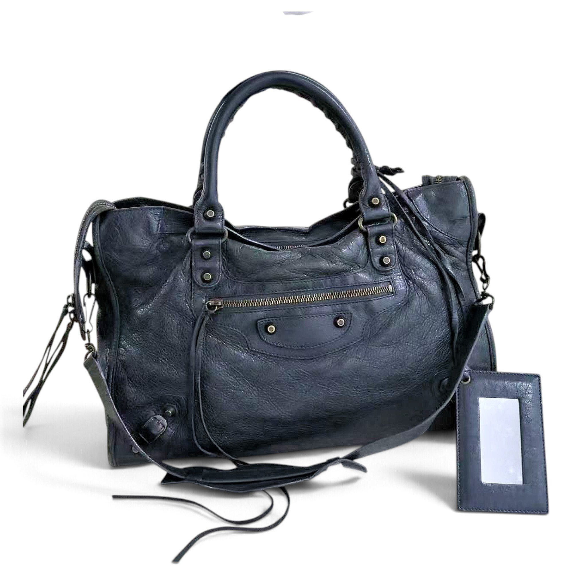 City leather handbag