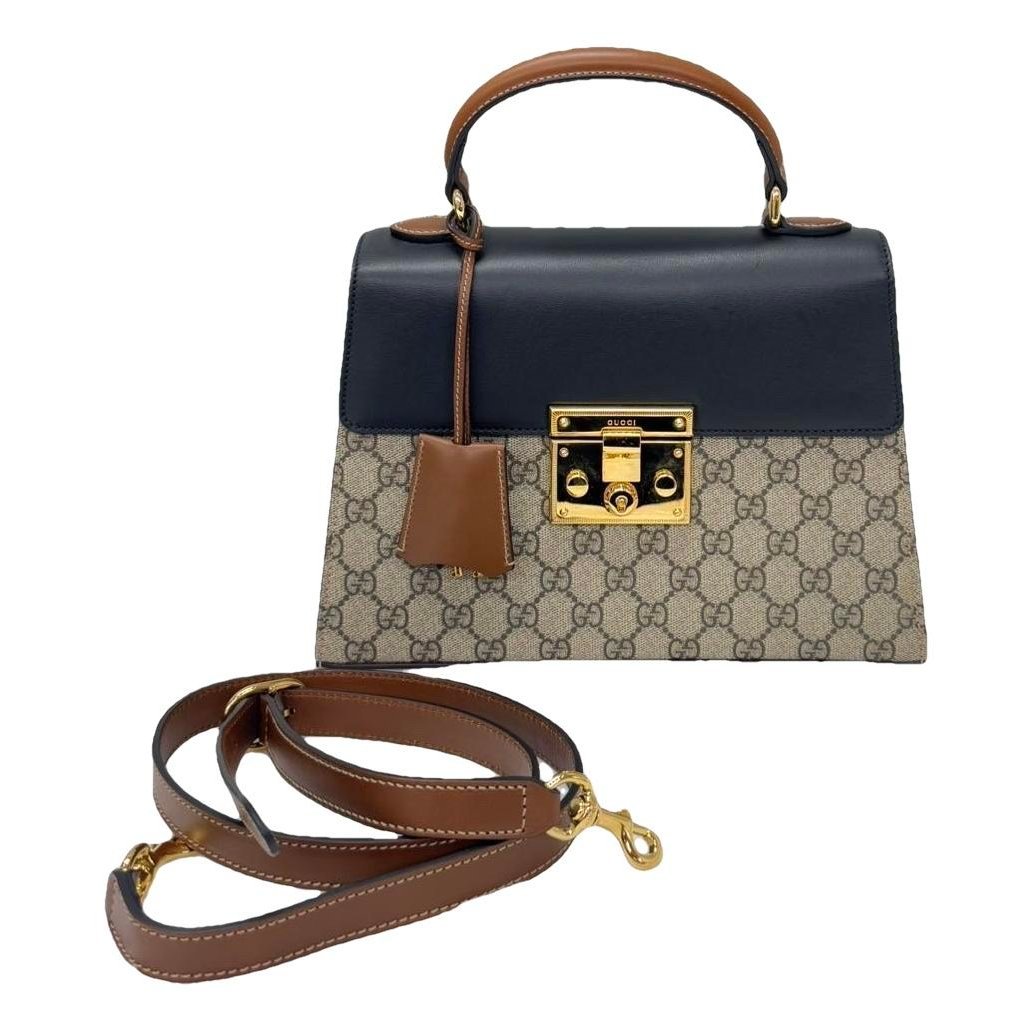 Padlock leather handbag
