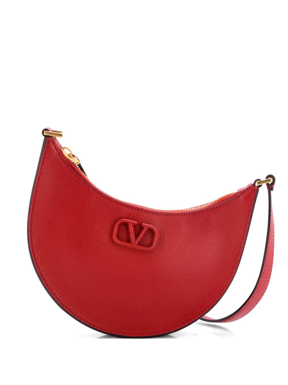 VLogo Leather Mini hobo bag