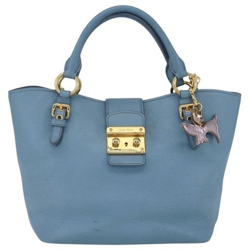 Madras leather tote