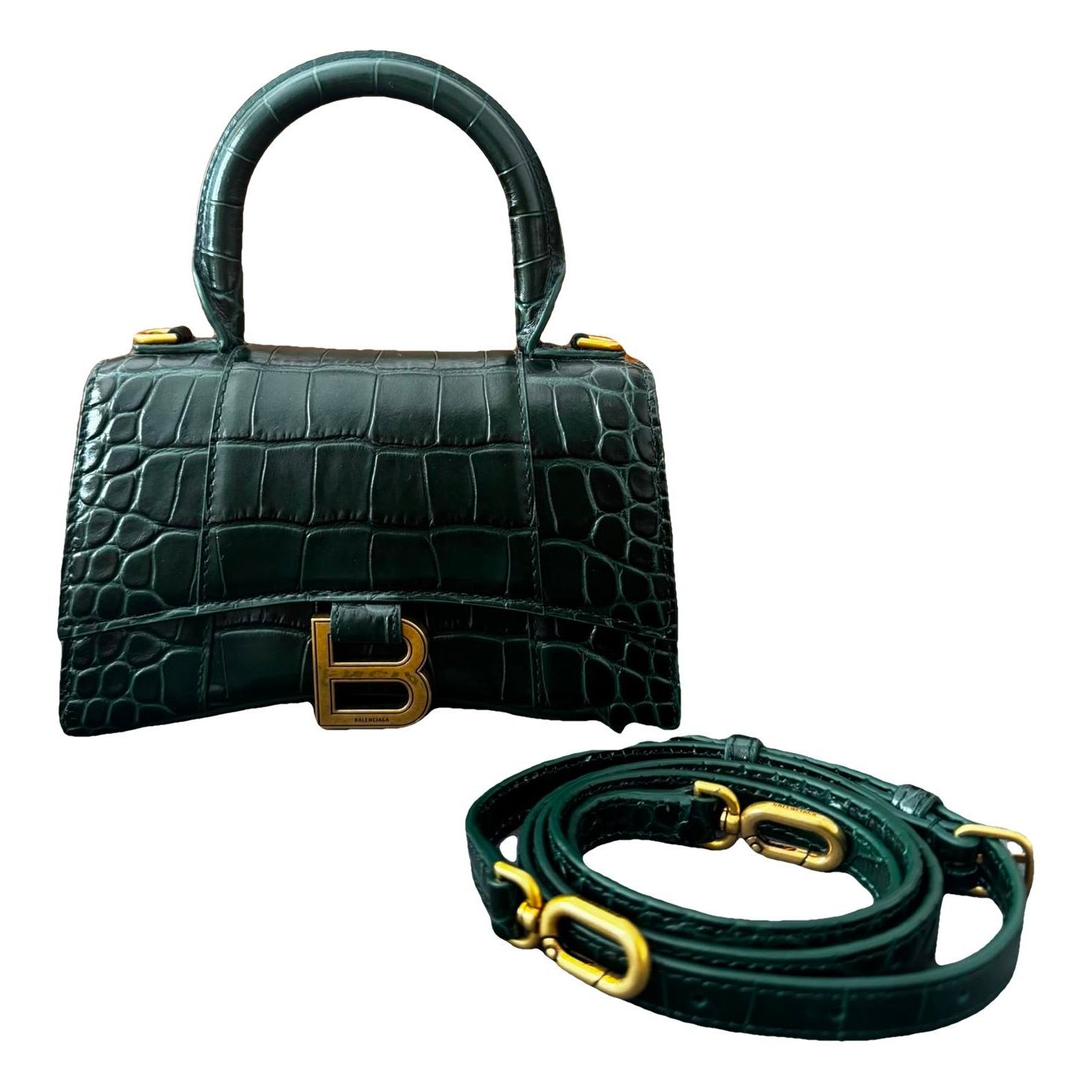 Hourglass leather handbag