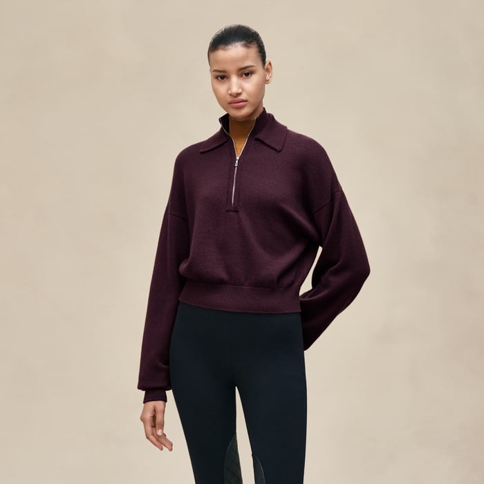 Rouge Bordeaux High Collar Sweater