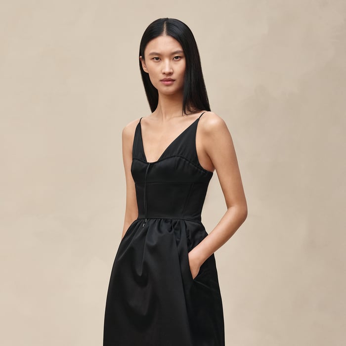 Noir Dress With Shoulder Straps