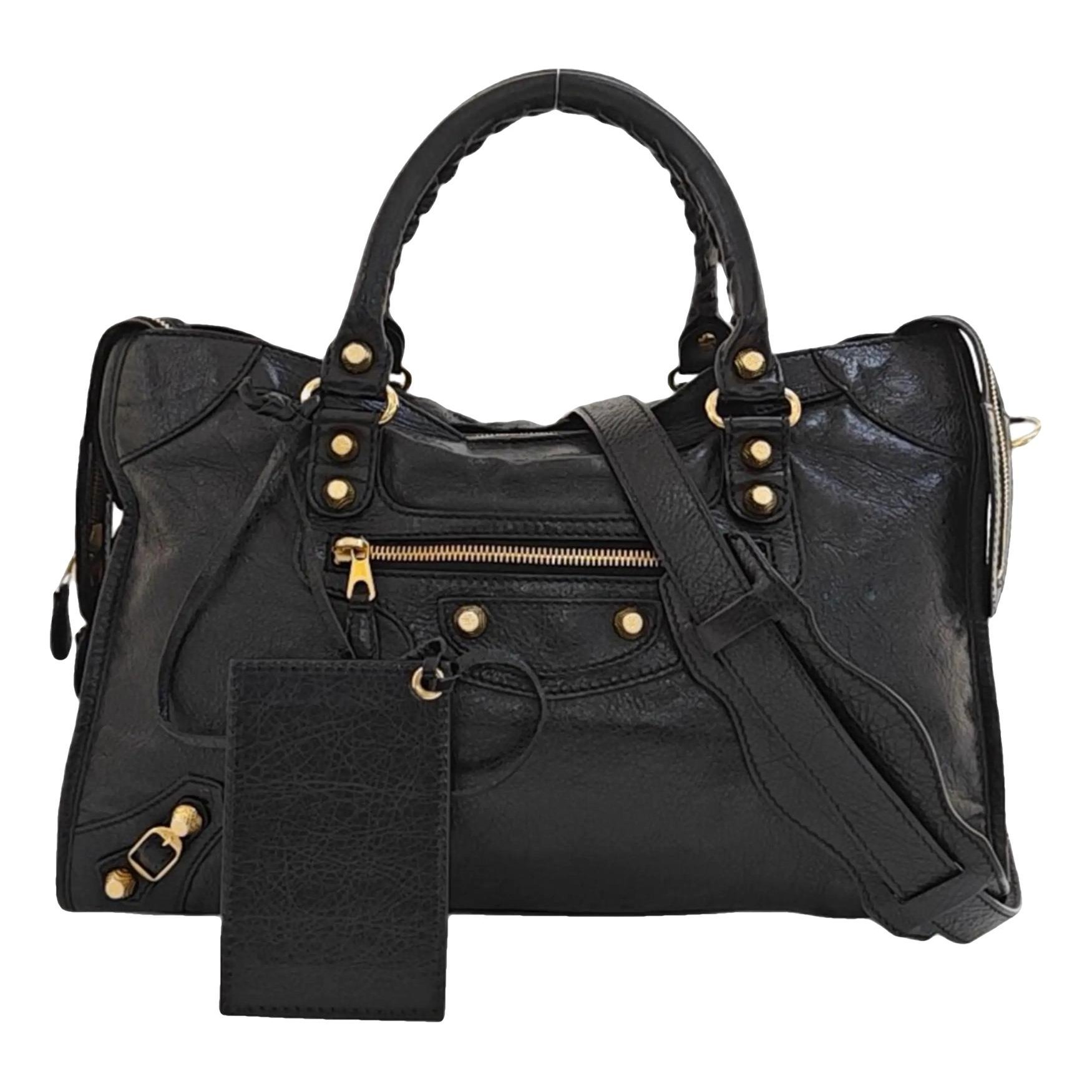 City leather handbag