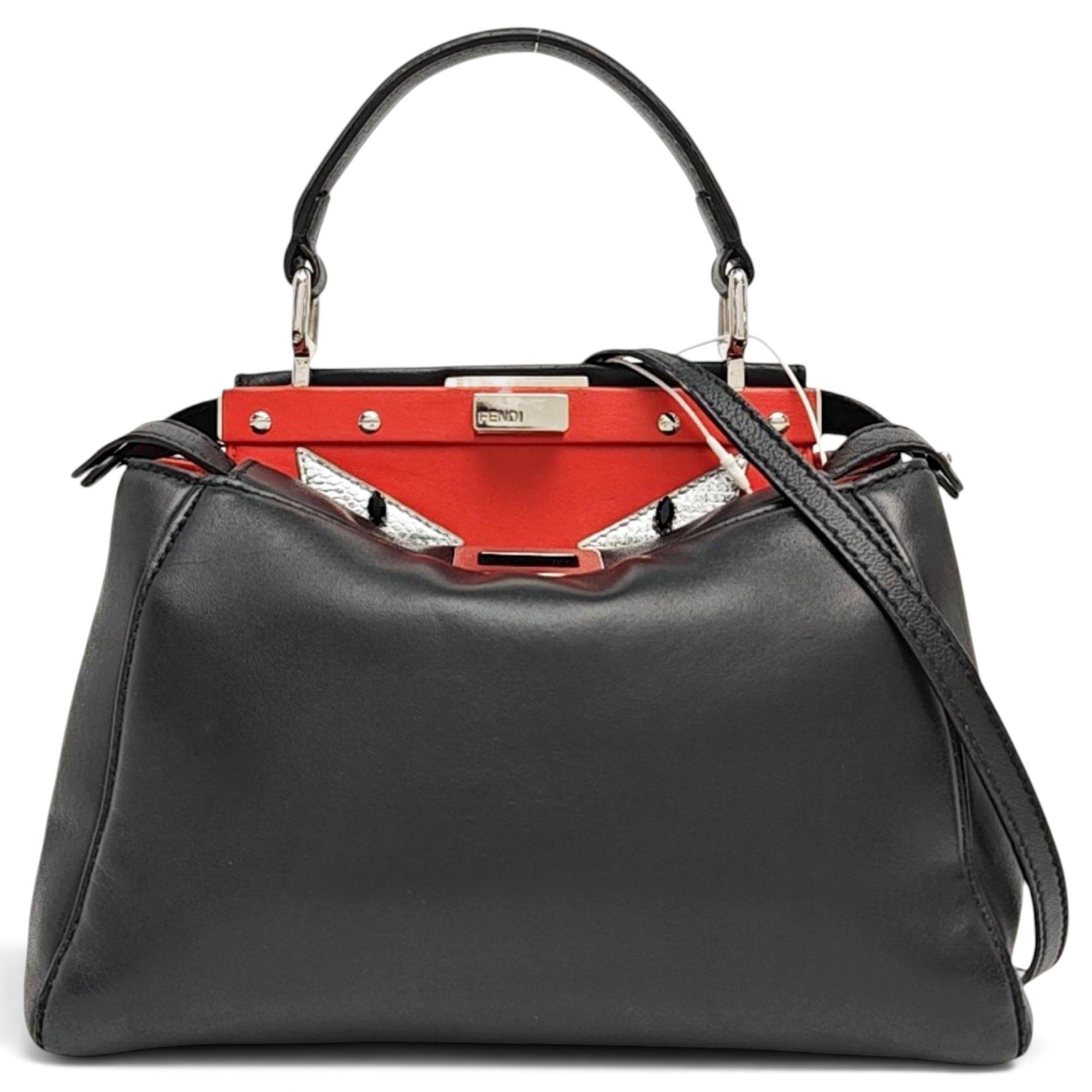 Peekaboo leather tote