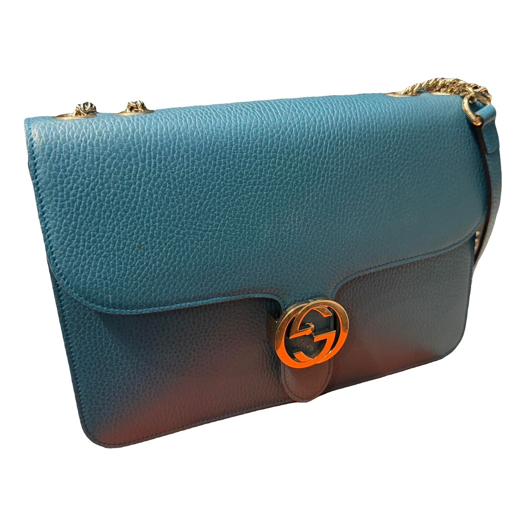 Interlocking leather handbag