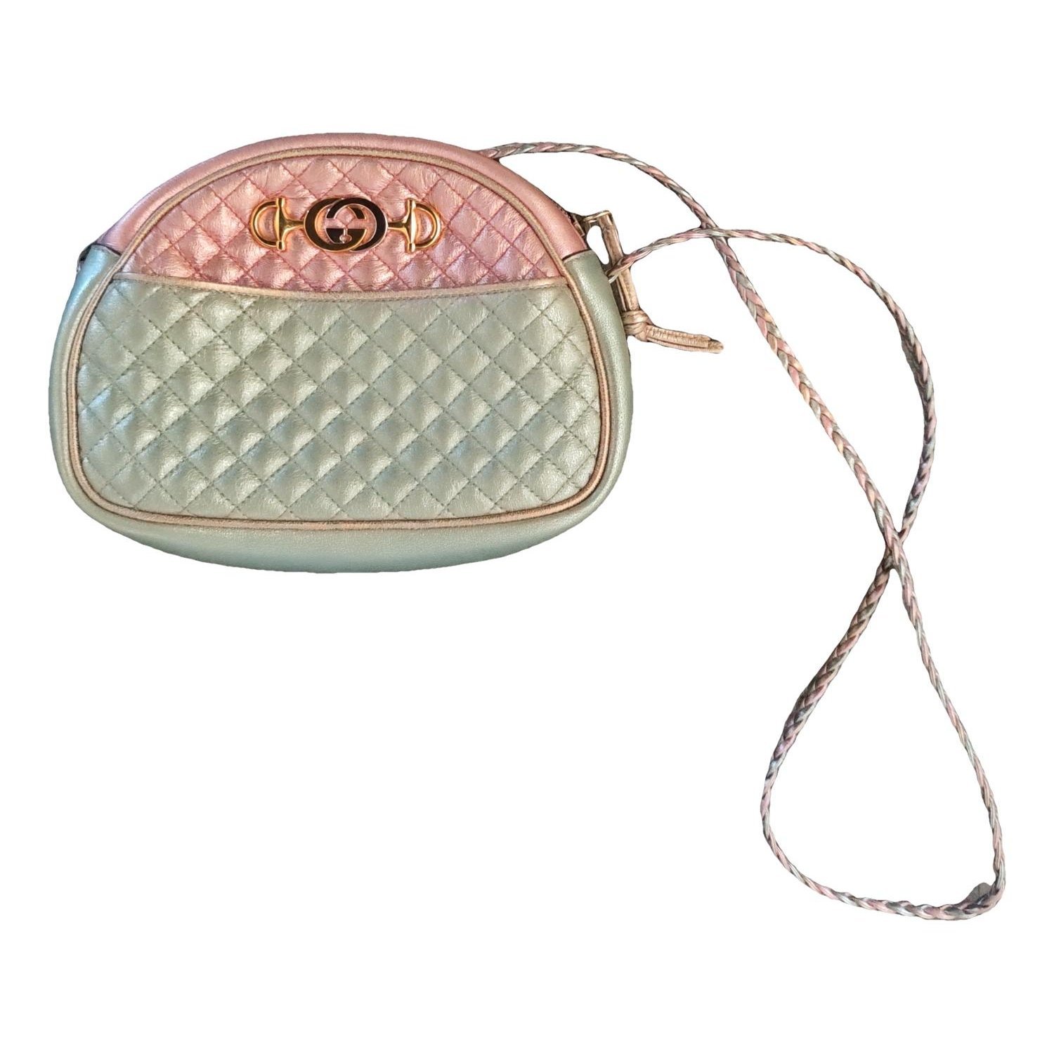 Laminated leather crossbody bag