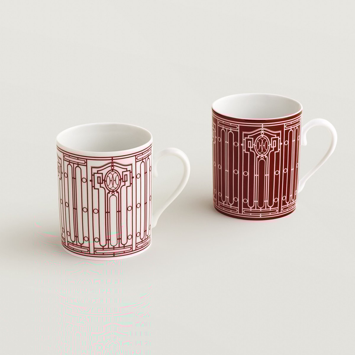 H Deco rouge set of 2 mugs (n°1 and 2)