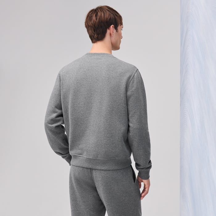 그리 “empreintes Sellier Cuir” 크루넥 스웨터