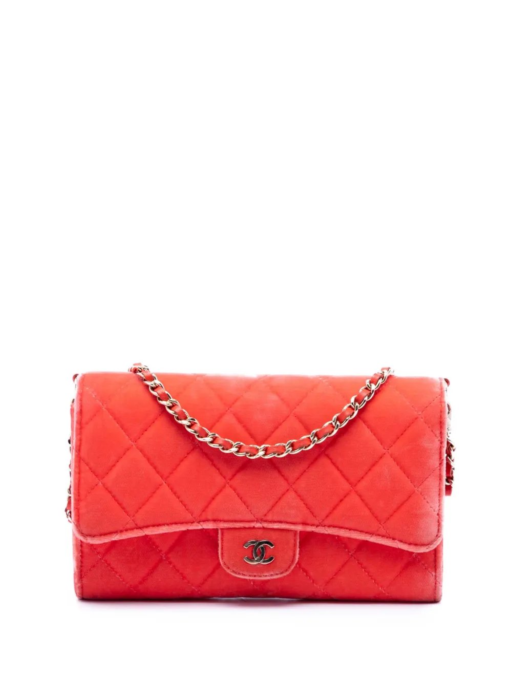 2015-2016 CC Quilted Velvet Single Flap shoulder bag