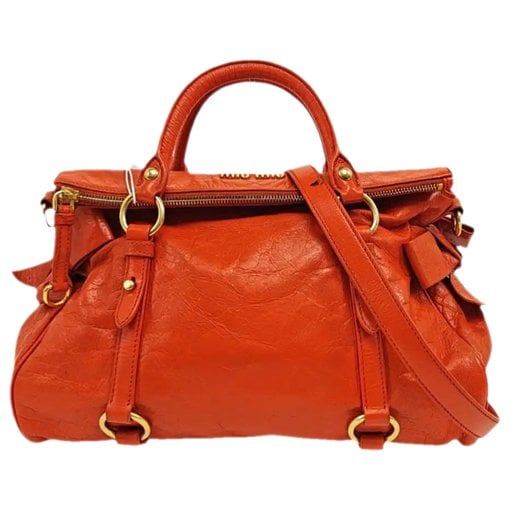 Bow bag leather handbag