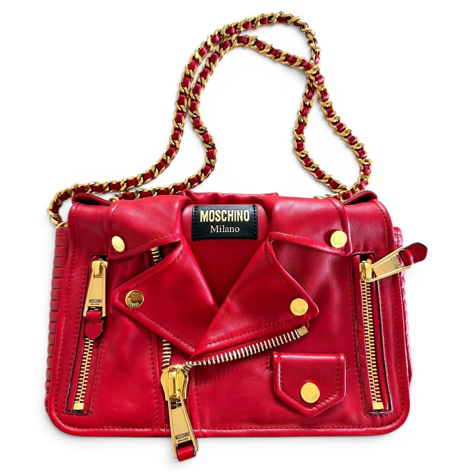 Biker leather handbag