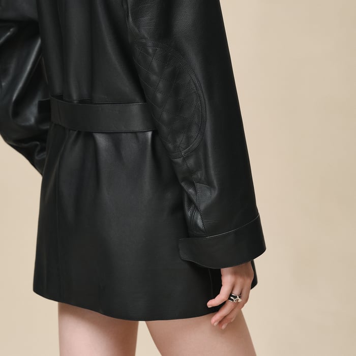 Noir Manteau Court Inspiration Parka
